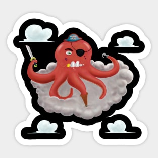 Pirate Octopus Sticker